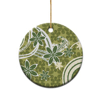 Hawaii Pupuala Plumeria Olive Green Ceramic Ornament Polynesian Pattern LT01 - Polynesian Pride