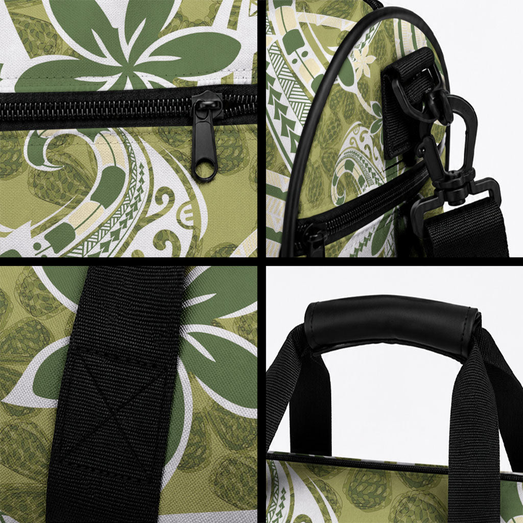Hawaii Pupuala Plumeria Olive Green Duffle Bag Polynesian Pattern LT01 - Polynesian Pride