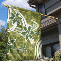 Hawaii Pupuala Plumeria Olive Green Garden Flag Polynesian Pattern LT01 - Polynesian Pride