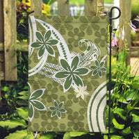 Hawaii Pupuala Plumeria Olive Green Garden Flag Polynesian Pattern LT01 Garden Flag Olive Green - Polynesian Pride