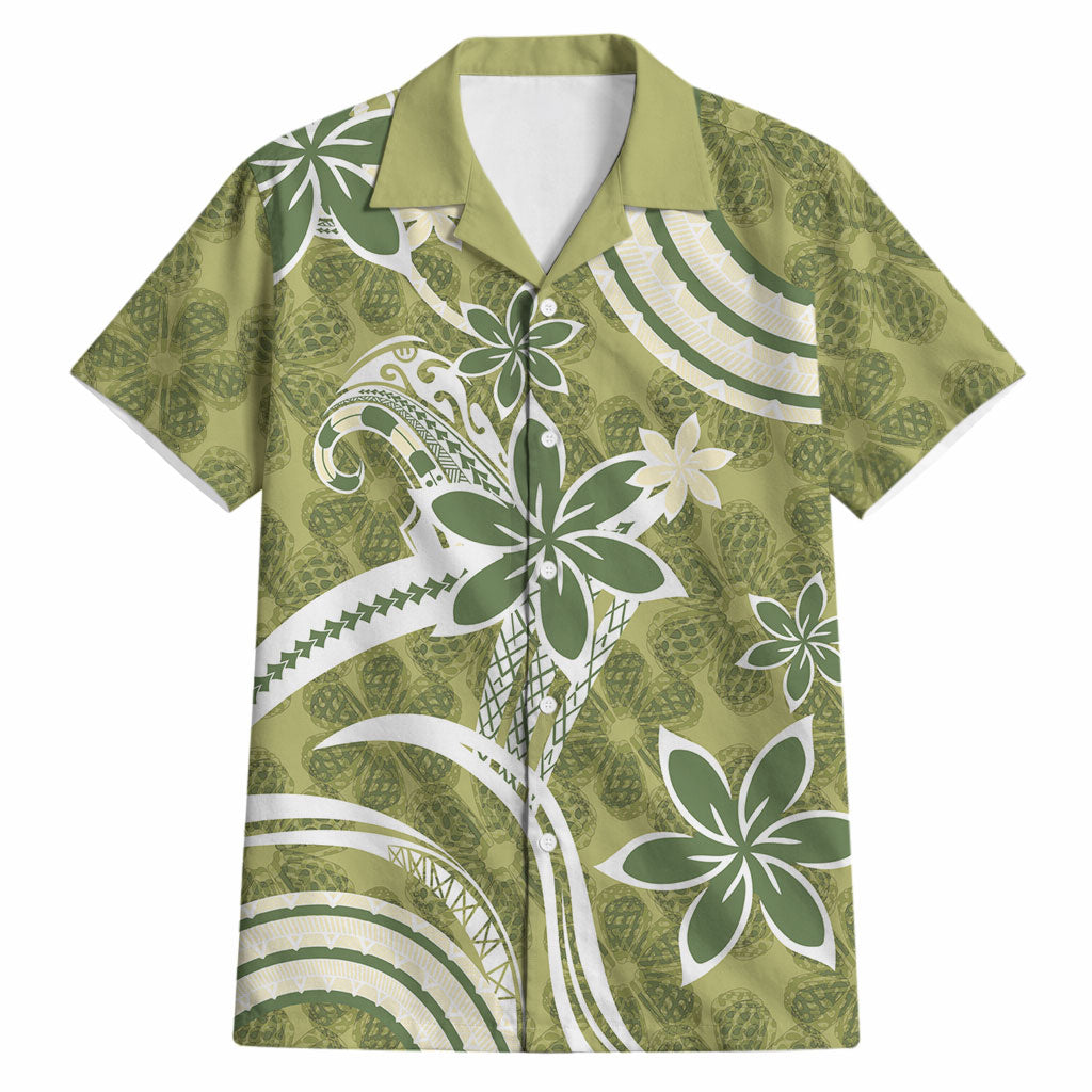 Hawaii Pupuala Plumeria Olive Green Hawaiian Shirt Polynesian Pattern LT01 Olive Green - Polynesian Pride