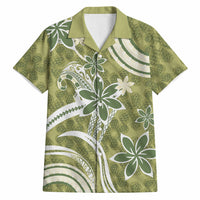 Hawaii Pupuala Plumeria Olive Green Hawaiian Shirt Polynesian Pattern LT01 Olive Green - Polynesian Pride