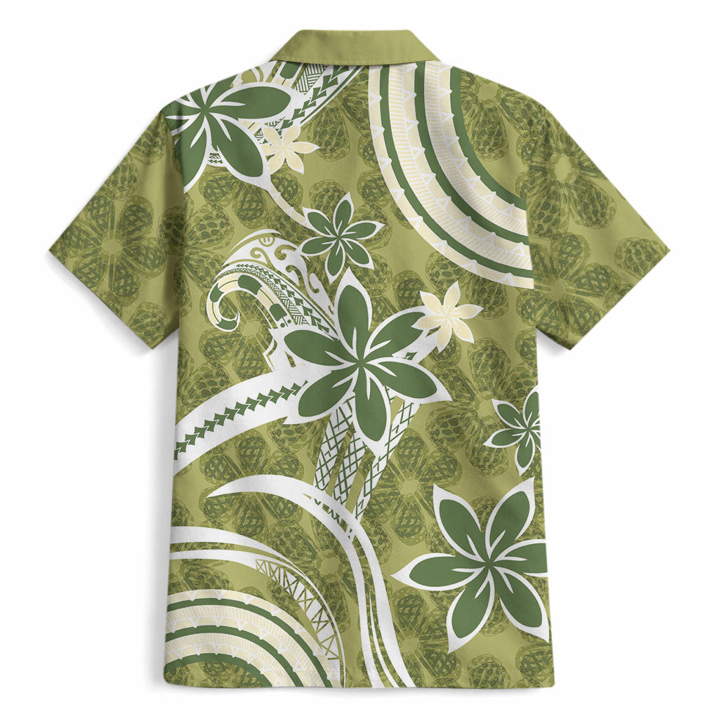 Hawaii Pupuala Plumeria Olive Green Hawaiian Shirt Polynesian Pattern LT01 - Polynesian Pride