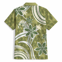 Hawaii Pupuala Plumeria Olive Green Hawaiian Shirt Polynesian Pattern LT01 - Polynesian Pride