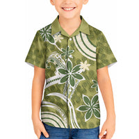 Hawaii Pupuala Plumeria Olive Green Hawaiian Shirt Polynesian Pattern LT01 - Polynesian Pride