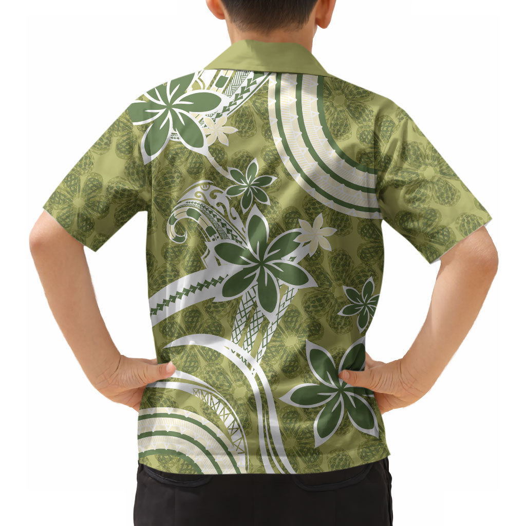 Hawaii Pupuala Plumeria Olive Green Hawaiian Shirt Polynesian Pattern LT01 - Polynesian Pride