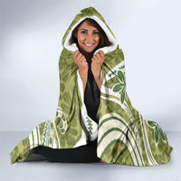 Hawaii Pupuala Plumeria Olive Green Hooded Blanket Polynesian Pattern LT01 - Polynesian Pride