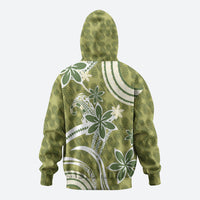 Hawaii Pupuala Plumeria Olive Green Hoodie Polynesian Pattern LT01 - Polynesian Pride