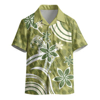 Hawaii Pupuala Plumeria Olive Green Kid Hawaiian Shirt Polynesian Pattern LT01 - Polynesian Pride