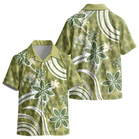 Hawaii Pupuala Plumeria Olive Green Kid Hawaiian Shirt Polynesian Pattern LT01 - Polynesian Pride