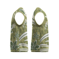 Hawaii Pupuala Plumeria Olive Green Christmas Knitted V-Neck Vest Polynesian Pattern LT01 - Polynesian Pride