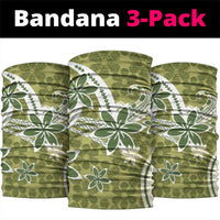 Hawaii Pupuala Plumeria Olive Green Neck Gaiter Polynesian Pattern LT01 package One Size: 25*50cm Olive Green - Polynesian Pride