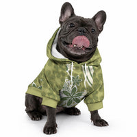 Hawaii Pupuala Plumeria Olive Green Pet Hoodie Polynesian Pattern LT01 - Polynesian Pride