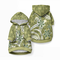 Hawaii Pupuala Plumeria Olive Green Pet Hoodie Polynesian Pattern LT01 Pullover Olive Green - Polynesian Pride