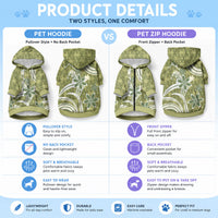 Hawaii Pupuala Plumeria Olive Green Pet Hoodie Polynesian Pattern LT01 - Polynesian Pride