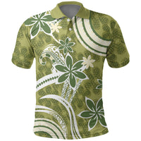 Hawaii Pupuala Plumeria Olive Green Polo Shirt Polynesian Pattern LT01 Olive Green - Polynesian Pride
