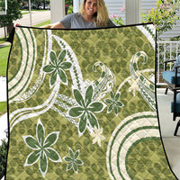 Hawaii Pupuala Plumeria Olive Green Quilt Polynesian Pattern LT01 Olive Green - Polynesian Pride