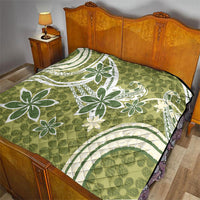 Hawaii Pupuala Plumeria Olive Green Quilt Polynesian Pattern LT01 - Polynesian Pride