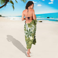 Hawaii Pupuala Plumeria Olive Green Sarong Polynesian Pattern LT01 - Polynesian Pride
