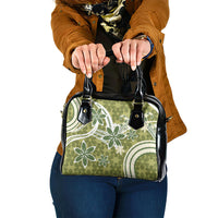Hawaii Pupuala Plumeria Olive Green Shoulder Handbag Polynesian Pattern LT01 One Size Olive Green - Polynesian Pride