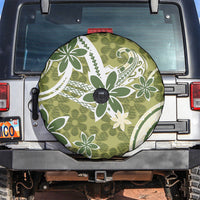 Hawaii Pupuala Plumeria Olive Green Spare Tire Cover Polynesian Pattern LT01 Olive Green - Polynesian Pride