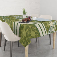 Hawaii Pupuala Plumeria Olive Green Tablecloth Polynesian Pattern LT01 - Polynesian Pride
