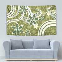 Hawaii Pupuala Plumeria Olive Green Tapestry Polynesian Pattern LT01 - Polynesian Pride