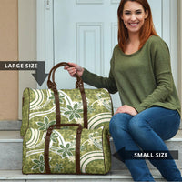 Hawaii Pupuala Plumeria Olive Green Travel Bag Polynesian Pattern LT01 - Polynesian Pride