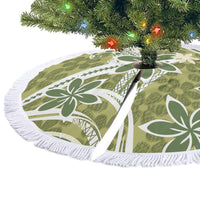 Hawaii Pupuala Plumeria Olive Green Tree Skirt Polynesian Pattern LT01 - Polynesian Pride