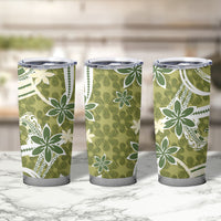 Hawaii Pupuala Plumeria Olive Green Tumbler Cup Polynesian Pattern LT01 - Polynesian Pride