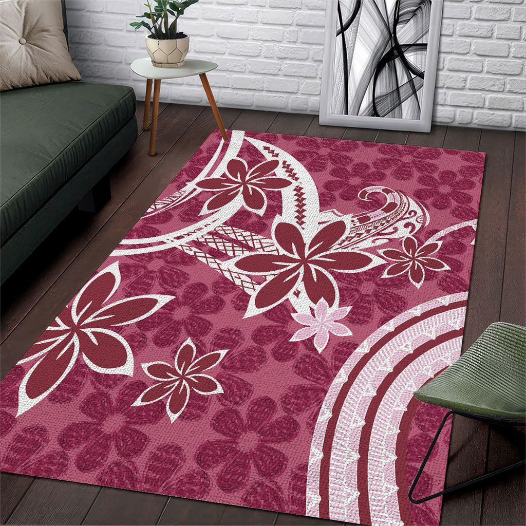 Hawaii Pupuala Plumeria Pink Area Rug Polynesian Pattern LT01 Pink - Polynesian Pride