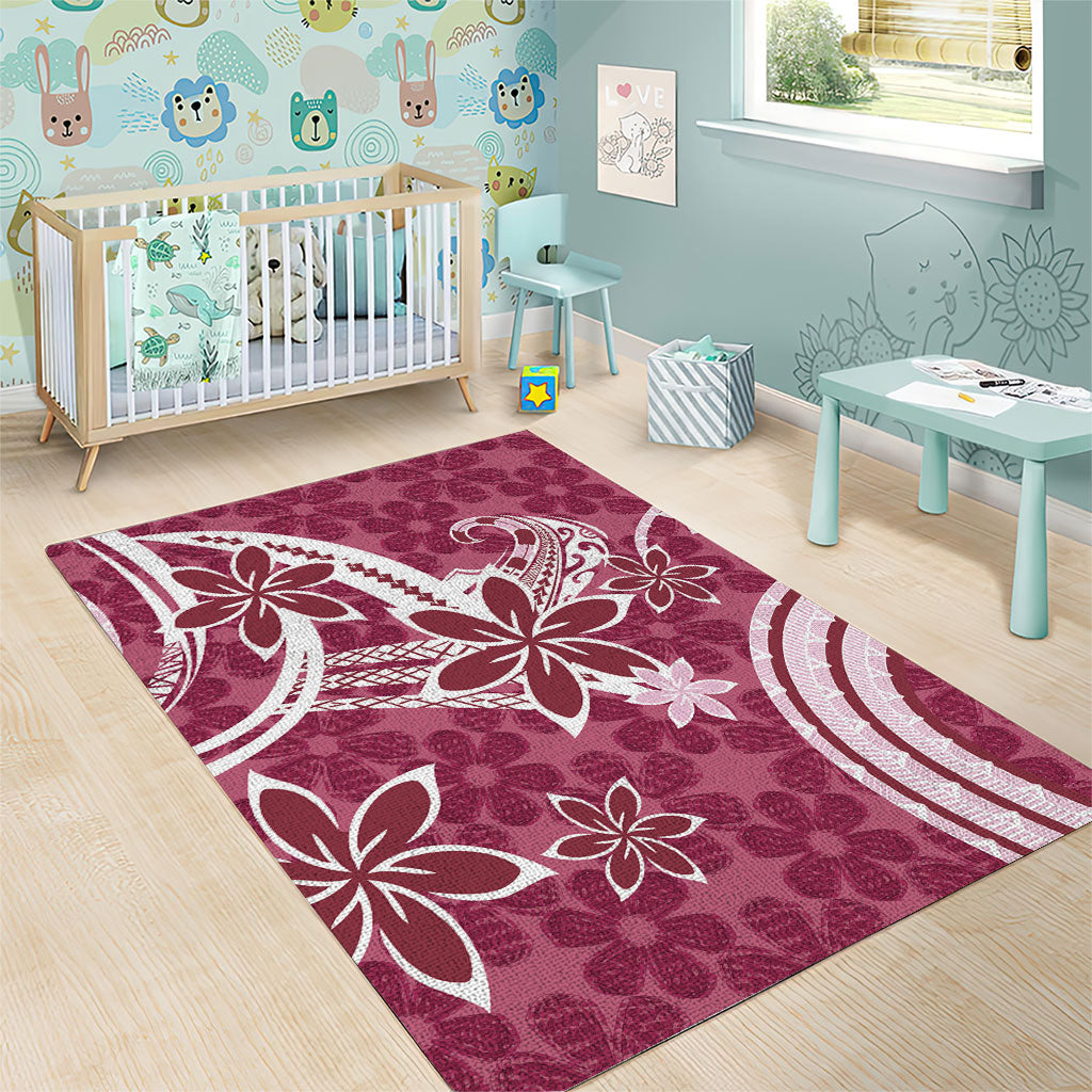 Hawaii Pupuala Plumeria Pink Area Rug Polynesian Pattern LT01 - Polynesian Pride