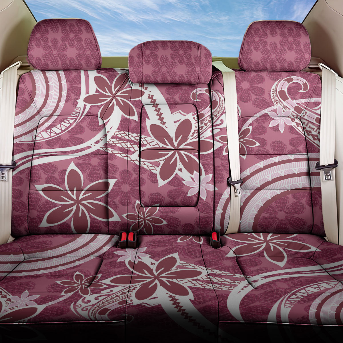 Hawaii Pupuala Plumeria Pink Back Car Seat Cover Polynesian Pattern LT01 One Size Pink - Polynesian Pride