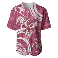 Hawaii Pupuala Plumeria Pink Baseball Jersey Polynesian Pattern LT01 Pink - Polynesian Pride