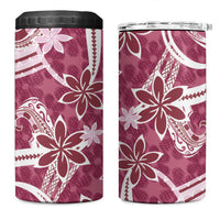 Hawaii Pupuala Plumeria Pink 4 in 1 Can Cooler Tumbler Polynesian Pattern LT01 One Size: 16 oz Pink - Polynesian Pride