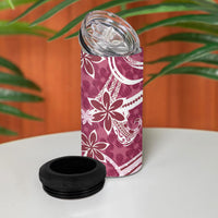 Hawaii Pupuala Plumeria Pink 4 in 1 Can Cooler Tumbler Polynesian Pattern LT01 - Polynesian Pride