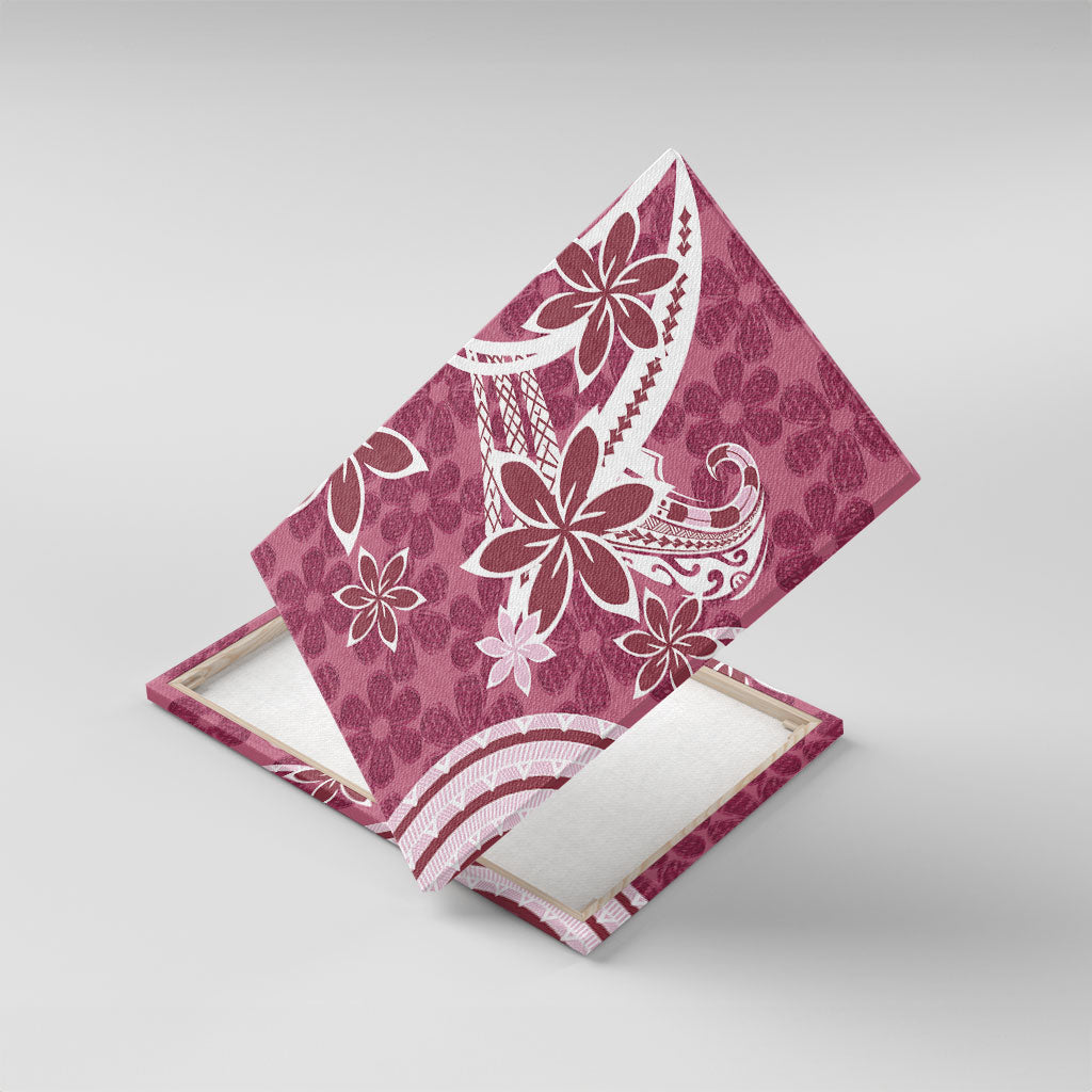 Hawaii Pupuala Plumeria Pink Canvas Wall Art Polynesian Pattern LT01 With Frame Pink - Polynesian Pride
