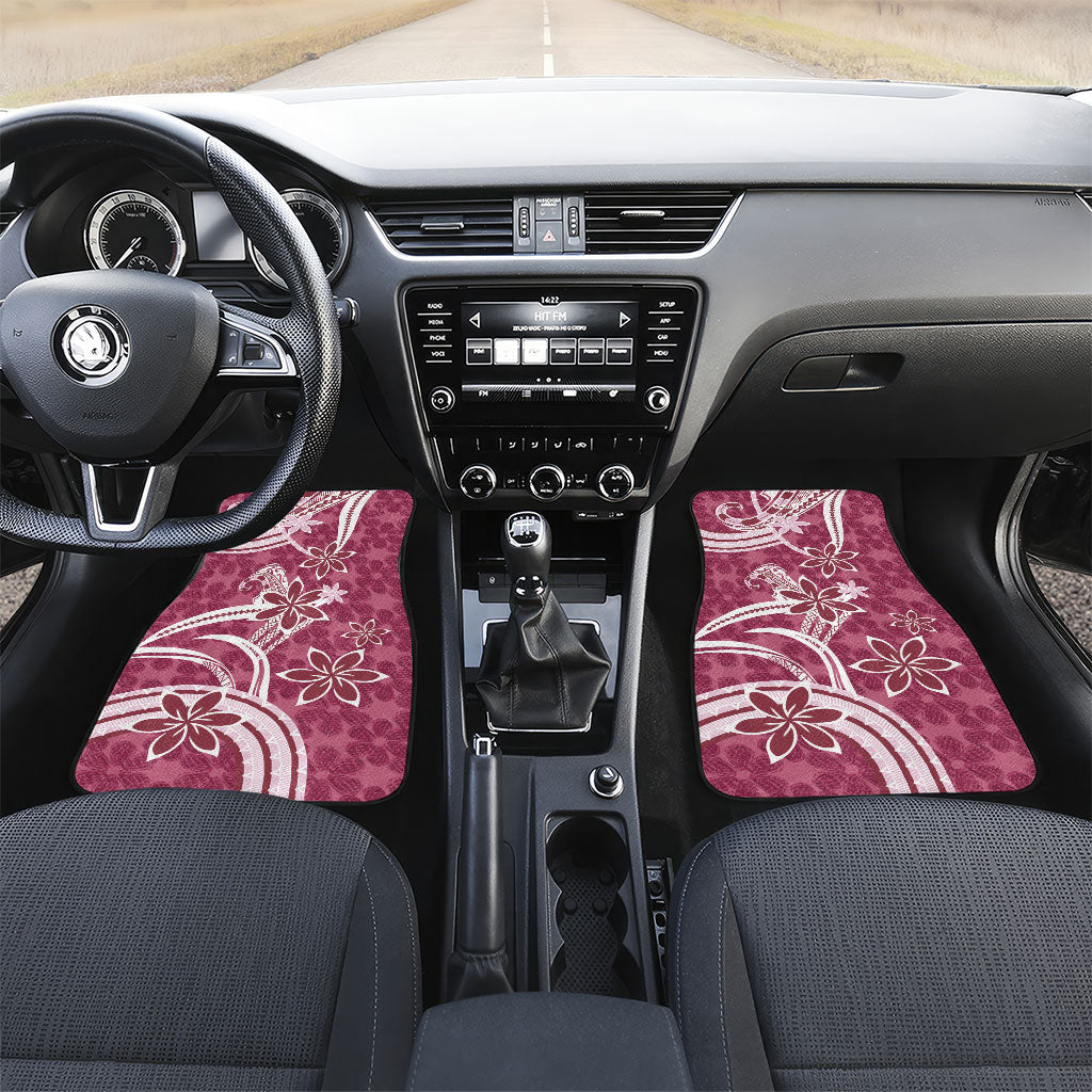 Hawaii Pupuala Plumeria Pink Car Mats Polynesian Pattern LT01 Set 2pcs - Front Pink - Polynesian Pride