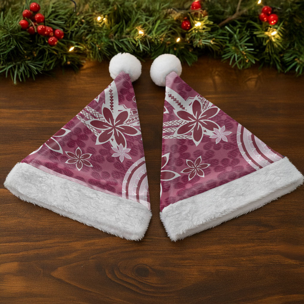 Hawaii Pupuala Plumeria Pink Christmas Santa Hat Polynesian Pattern LT01 - Polynesian Pride