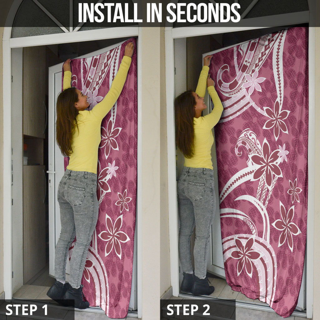 Hawaii Pupuala Plumeria Pink Door Cover Polynesian Pattern LT01 - Polynesian Pride