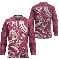 Hawaii Pupuala Plumeria Pink Hockey Jersey Polynesian Pattern LT01 - Polynesian Pride