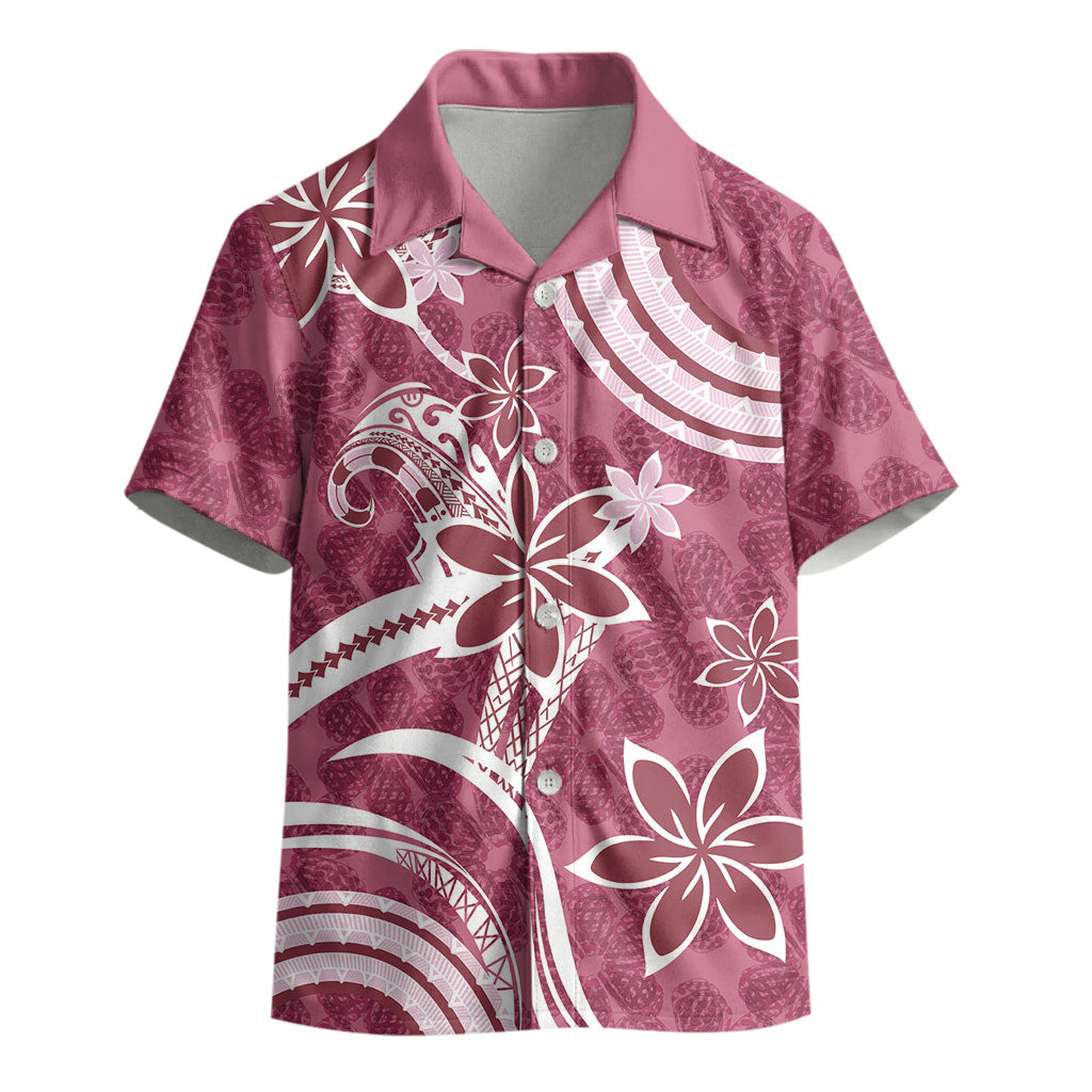 Hawaii Pupuala Plumeria Pink Kid Hawaiian Shirt Polynesian Pattern LT01 - Polynesian Pride