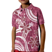 Hawaii Pupuala Plumeria Pink Kid Polo Shirt Polynesian Pattern LT01 Kid Pink - Polynesian Pride