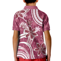 Hawaii Pupuala Plumeria Pink Kid Polo Shirt Polynesian Pattern LT01 - Polynesian Pride
