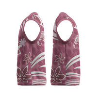 Hawaii Pupuala Plumeria Pink Christmas Knitted V-Neck Vest Polynesian Pattern LT01 - Polynesian Pride