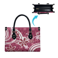 Hawaii Pupuala Plumeria Pink Leather Bag Polynesian Pattern LT01 - Polynesian Pride