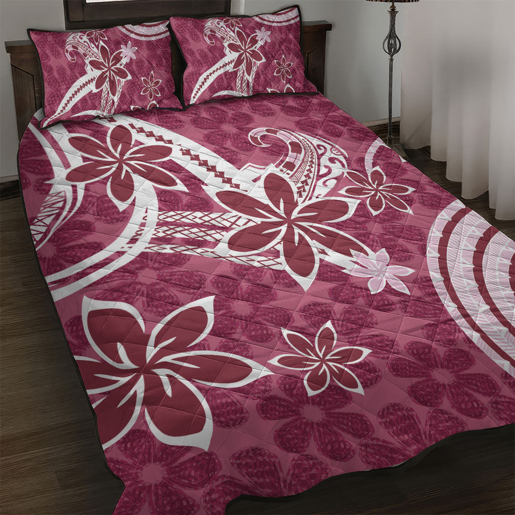 Hawaii Pupuala Plumeria Pink Quilt Bed Set Polynesian Pattern LT01 Pink - Polynesian Pride