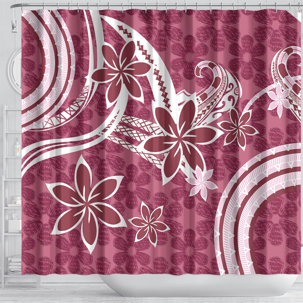 Hawaii Pupuala Plumeria Pink Shower Curtain Polynesian Pattern LT01 - Polynesian Pride