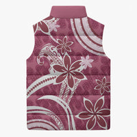 Hawaii Pupuala Plumeria Pink Sleeveless Puffer Jacket Polynesian Pattern LT01 - Polynesian Pride