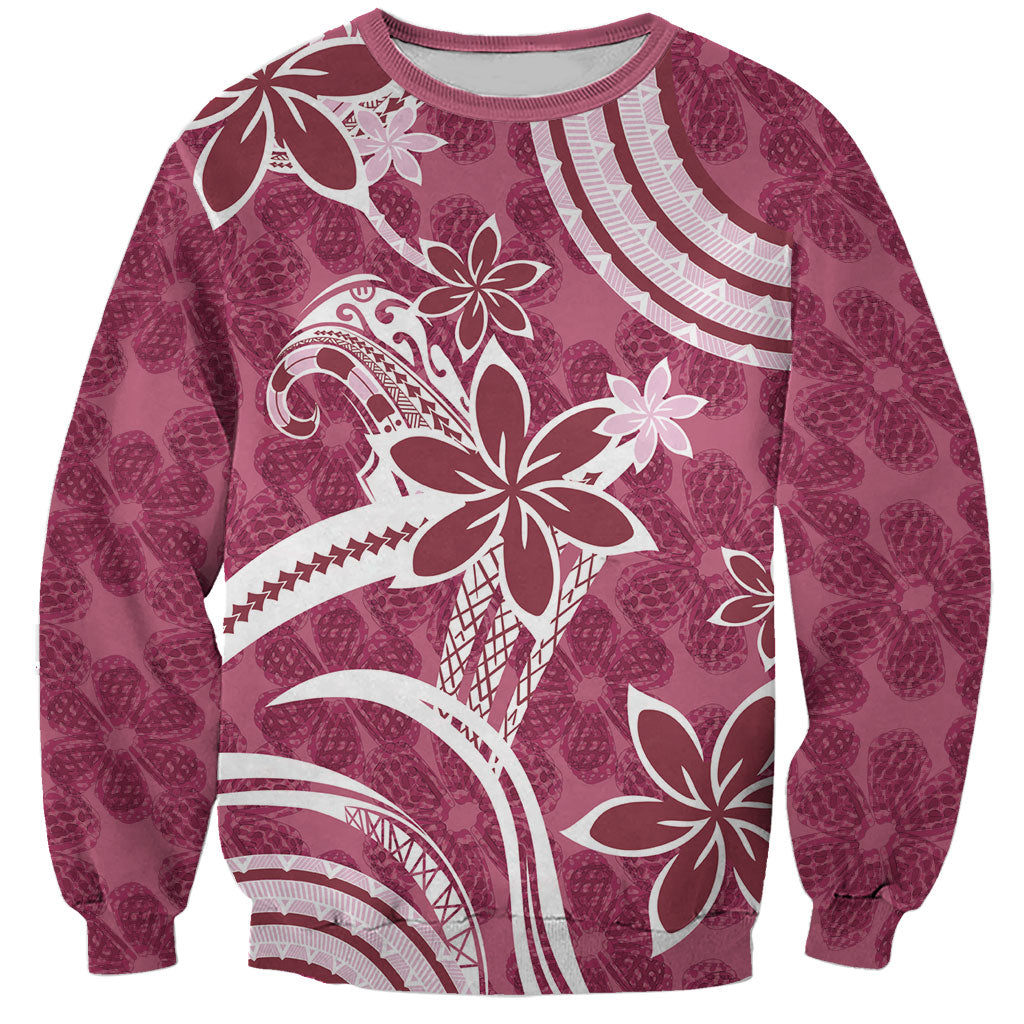 Hawaii Pupuala Plumeria Pink Sweatshirt Polynesian Pattern LT01 Unisex Pink - Polynesian Pride
